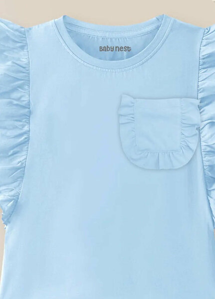 Baby Nest Girls T Shirt Tee Summer light Blue