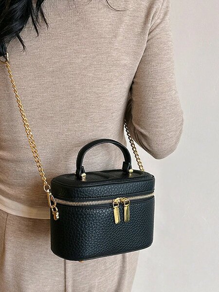 Shein - Women's Autumn/Winter New PU Large Capacity Minimalist Fashion Bucket Bag