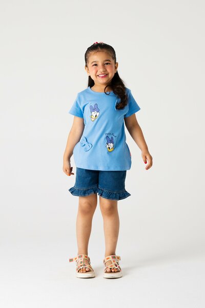 Indigo Daisy Bow Tee