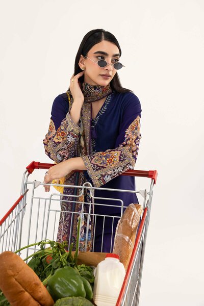 Stitched Printed Linen Shirt+ Dupatta