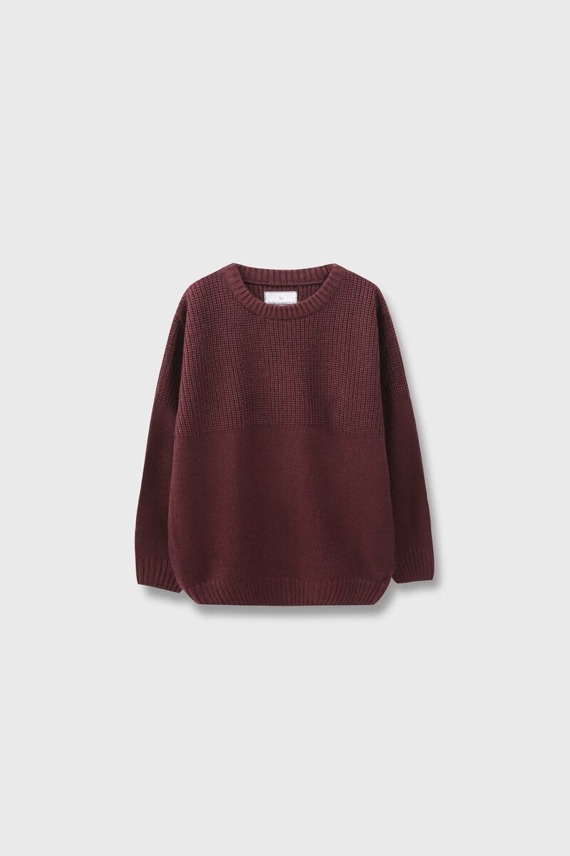 Boys Solid Brown Sweater