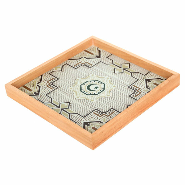 Marzipan Wooden Serving Tray – 13x13 Inch Decorative Square Tray