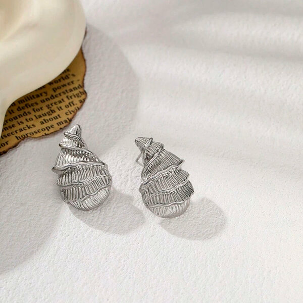 Shein - 1pair European And American Style Summer Ocean-Inspired Seashell Stripe Design
