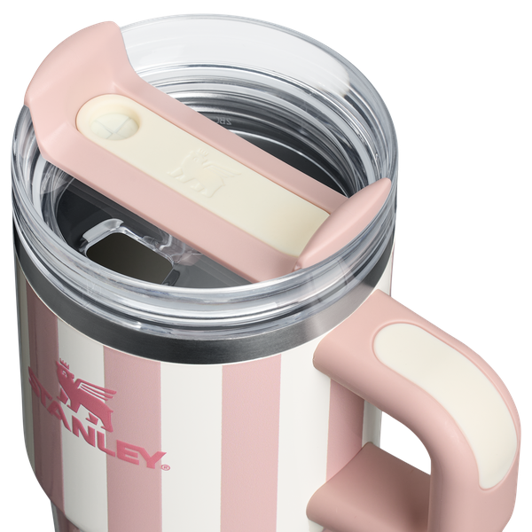 Home.Co - Mini Stanley Quencher H2.0 Tumbler 20 oz -Cabana Stripes Peach Whip