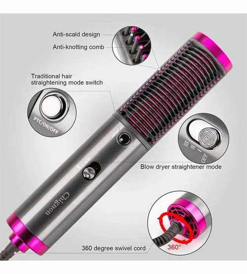 Home.Co- 3in1 Hair Straightener Brush