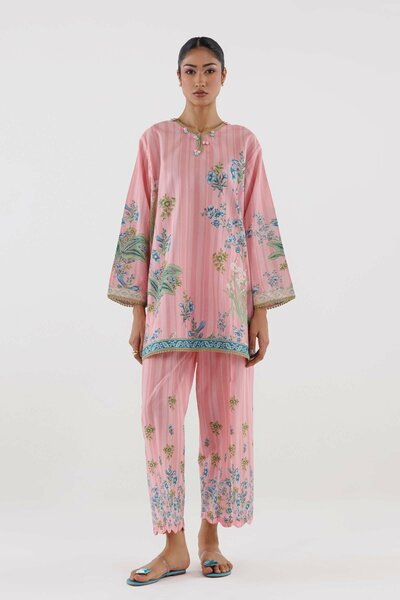 Stitched Printed Lawn Shirt+ Culotte