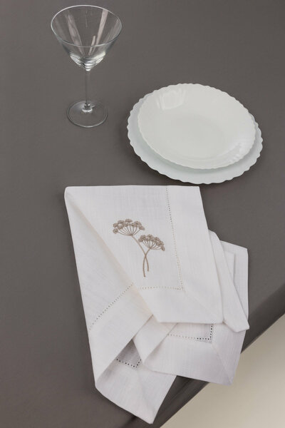 Cloud 2 Pcs Embroidered Napkin Set