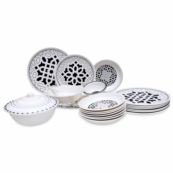 Dinner Set Geometric Black