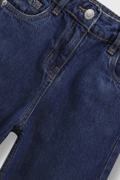 Girls Trendy Wide-Leg Blue Jeans