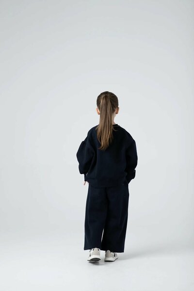 Girls Solid Blue Fleece Co-ord Set