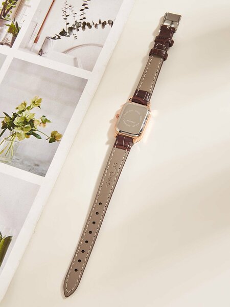 Shein - Vintage Water Resistant Polygon Pointer Quartz Watch