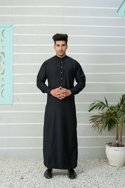 Royal Arabic Jubba by Edge Republic Mens RTW Solids Cotton Viscose 2 Piece Suit JB 011 Festive Collection