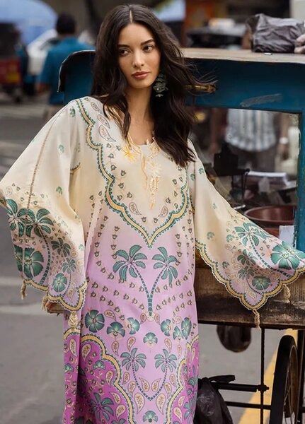 Mushq Embroidered Lawn Suits Unstitched 3 Piece MQ25LD D-4A Valeria - Summer Collection