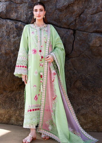 Saira Shakira Unstitched Embroidered Lawn 3 Piece Suit SSR26ULE SS-002B - Eid Collection