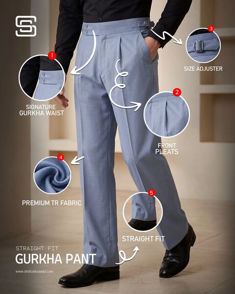 Cream Imported Straight Fit Gurkha Pant (FDT-443)