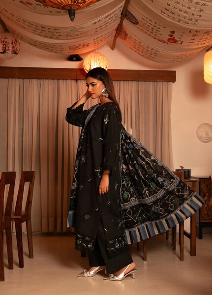 Manzil by Rashid Textiles Unstitched Embroidered Khaddar 3 Piece Suit RT26UKM D-1031 - Winter Collection