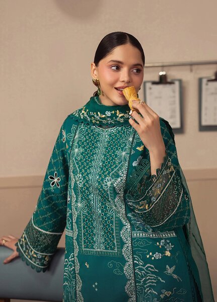 Brewed by Ayzel Unstitched Embroidered Lawn 3 Piece Suit AAF26UBL Roast ZWU-0145-3PO - Festive Collection