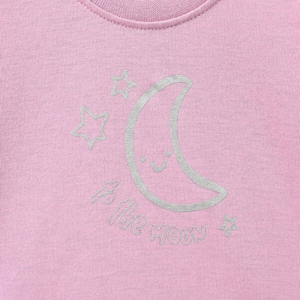 Infant Girls Poly Cotton Jersey Night Suit Moon - Purple