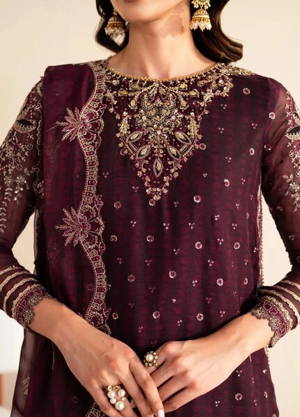 Xenia Formal Luxury Unstitched Embroidered Chiffon Suits 3 Piece XE25FL XF-984 Tiya - Formals Collection