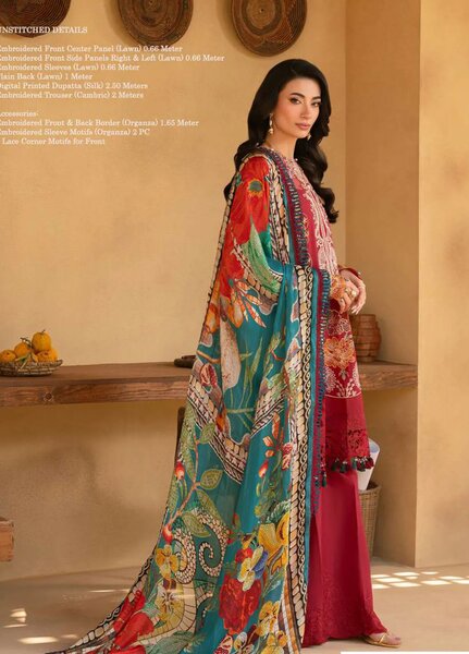 Saira Rizwan Embroidered Lawn Suits Unstitched 3 Piece SR25L SRL25-02 Manon - Summer Collection