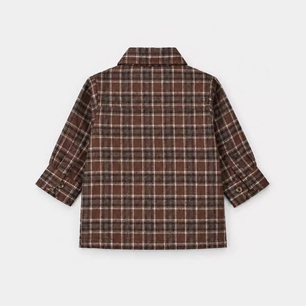Infant Boys Flannel Suit-Brown Checkered S2-2