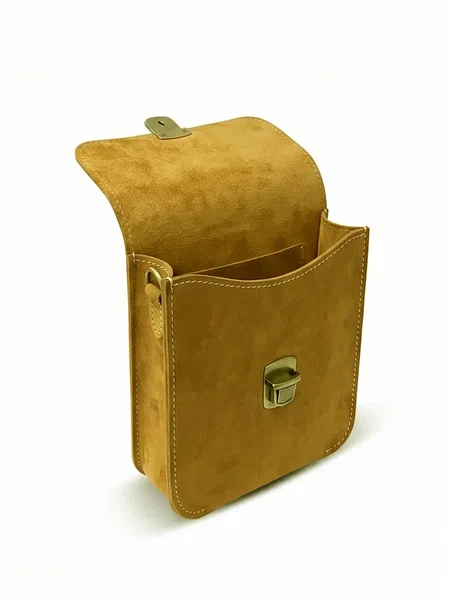 Pull Up Leather Cross Body Bag Camel