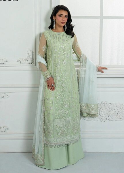 Inara by Zarif Embroidered Net Suits Unstitched 3 Piece ZR25UF ZRI-04 Yasmin - Formals Collection