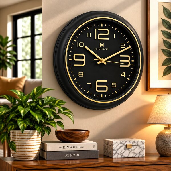 Heritage Titan Wall Clock – 10.75 Inch Plastic Frame