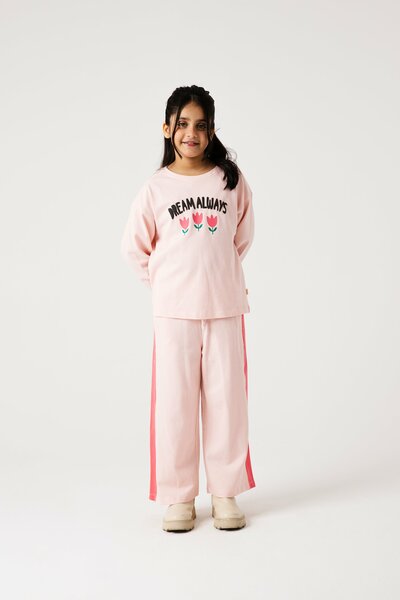 Girls Powder Pink Dreamy Co-ord Set