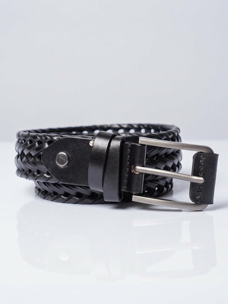 Black Braided Leather Belt (BELT-972)