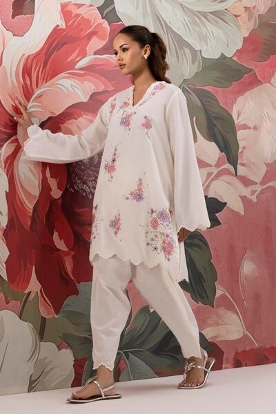 Stitched Jacquard Shalwar