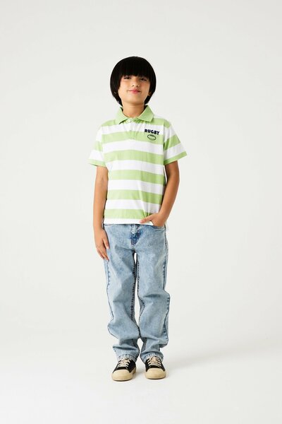 Boys Pistachio Rugby Polo Shirt