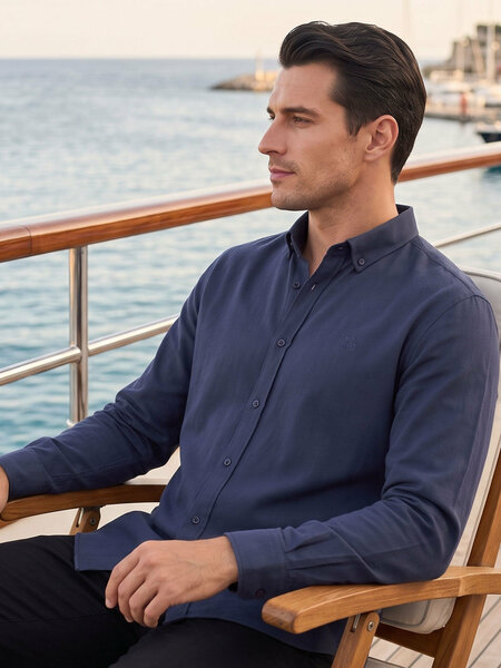 Navy Blue Oxford Shirt (CSB-354)