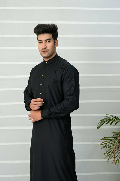 Royal Arabic Jubba by Edge Republic Mens RTW Solids Cotton Viscose 2 Piece Suit JB 011 Festive Collection