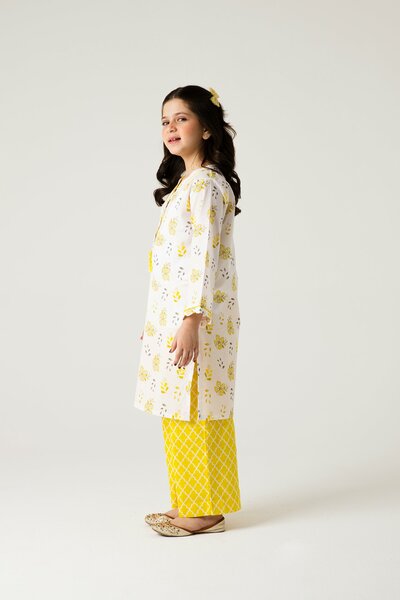 Sunshine Floral Cotton Kurta Set - 2pc