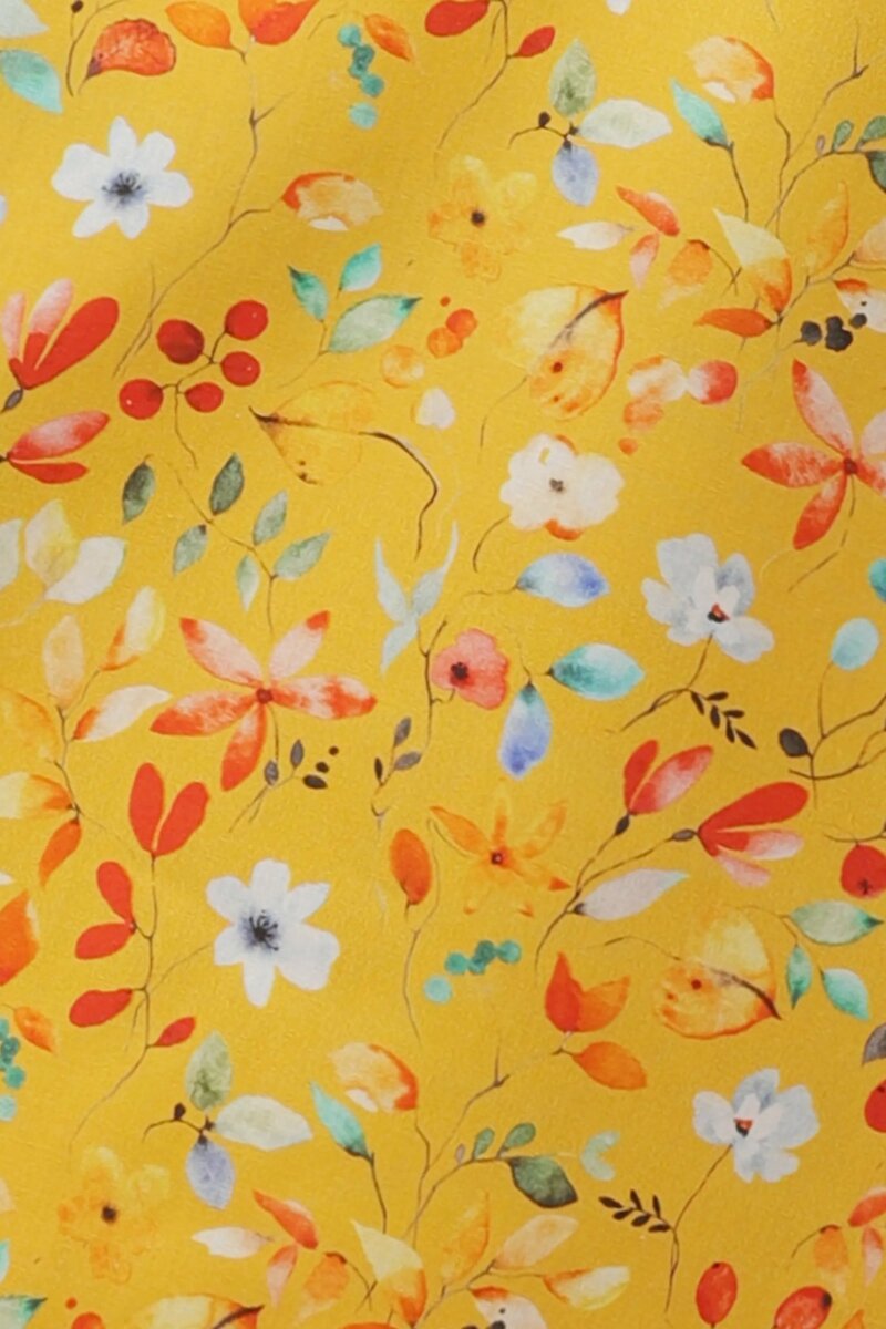 Girls Yellow Printed Cotton Kurta Set