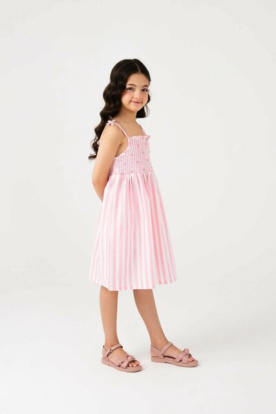 Blush Stripe Blossom Dress