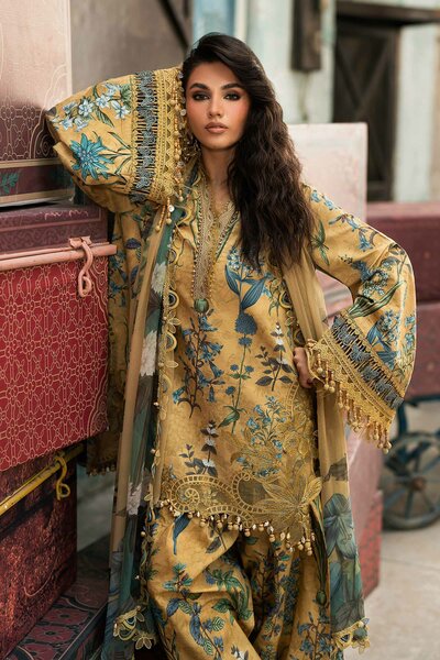 M Prints by Maria B Unstitched Printed Cambric 3 Piece Suit MB26UPC 6A - Casual Collection