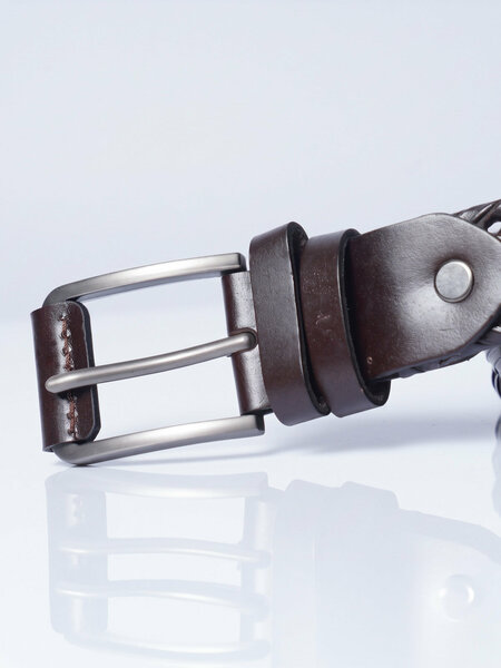 Dark Brown Braided Leather Belt (BELT-971)
