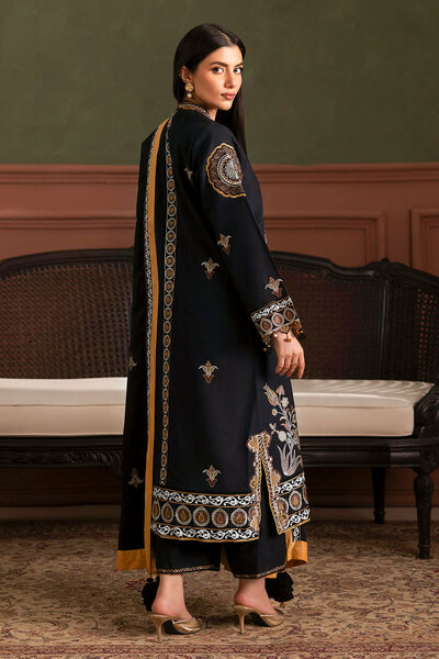 3 Piece Embroidered Corduroy Suit
