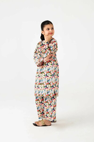 Multicolor Floral Printed Cotton Kurta Set