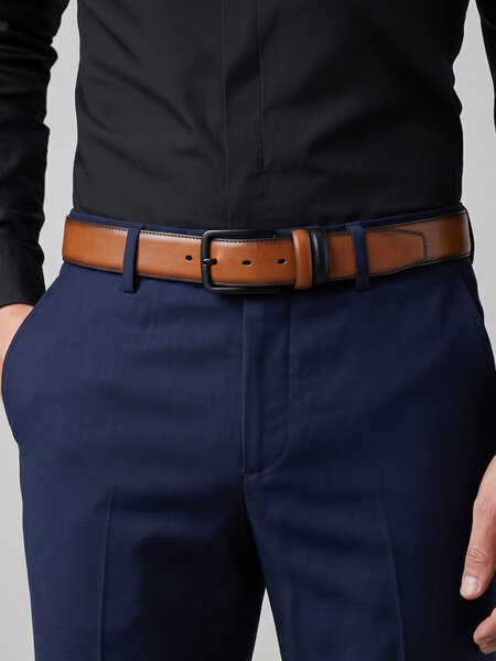 Black & Light Brown Reversible Belt (BELT-953)
