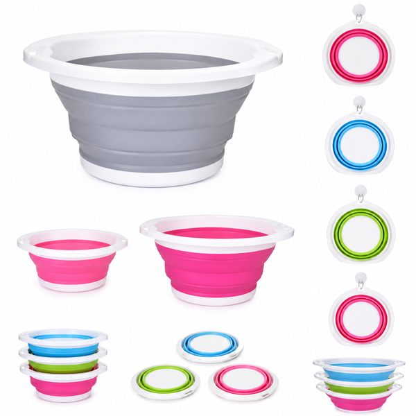 1 Pc Silicone Folding Bucket Assorted