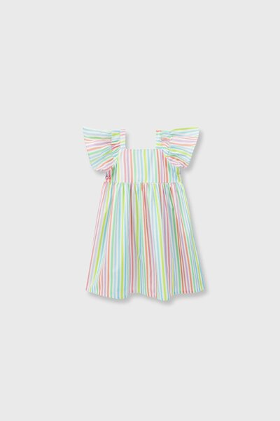 Rainbow Striped Cotton Dress
