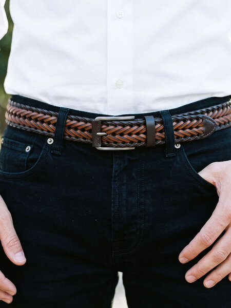 Brown Braided Leather Belt (BELT-973)