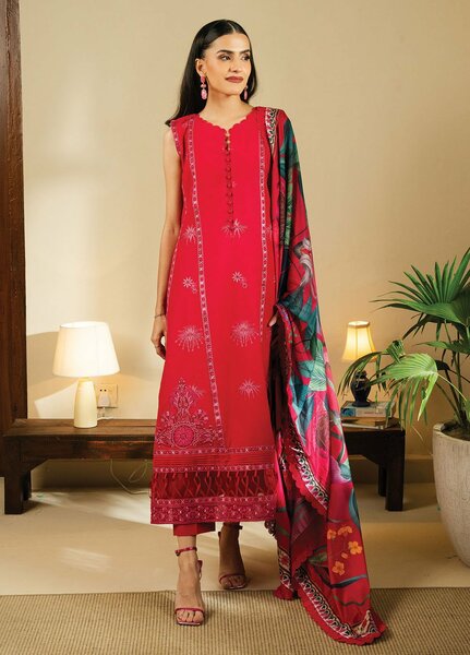 Faiza Faisal Embroidered Lawn Suits Unstitched 3 Piece FFX25SL Vena - Summer Collection