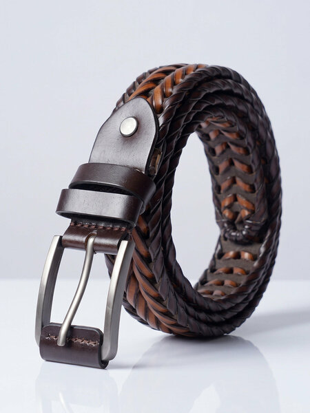 Brown Braided Leather Belt (BELT-973)
