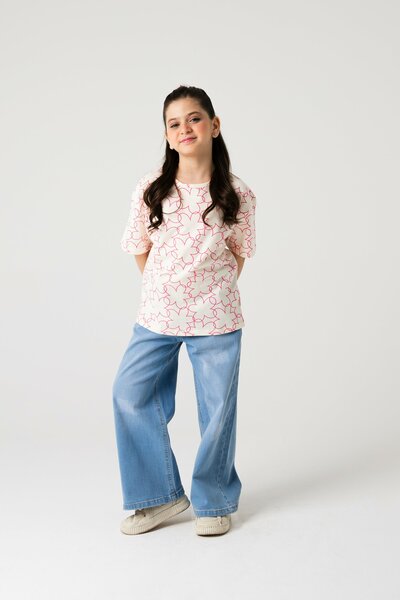 Girls Pattern Printed Drop Tee