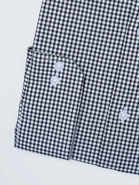 White & Black Checkered, Elite Edition, Cutaway Collar Men’s Formal Shirt (FS-2688)