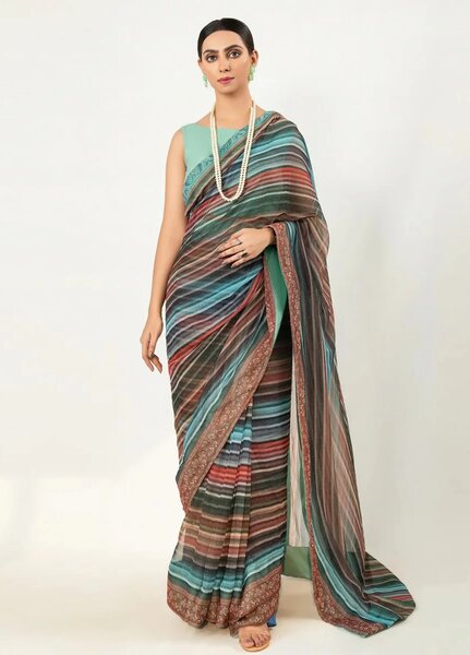 Imran Aftab RTW Printed Chiffon Saree IASC 09 - Festive Collection